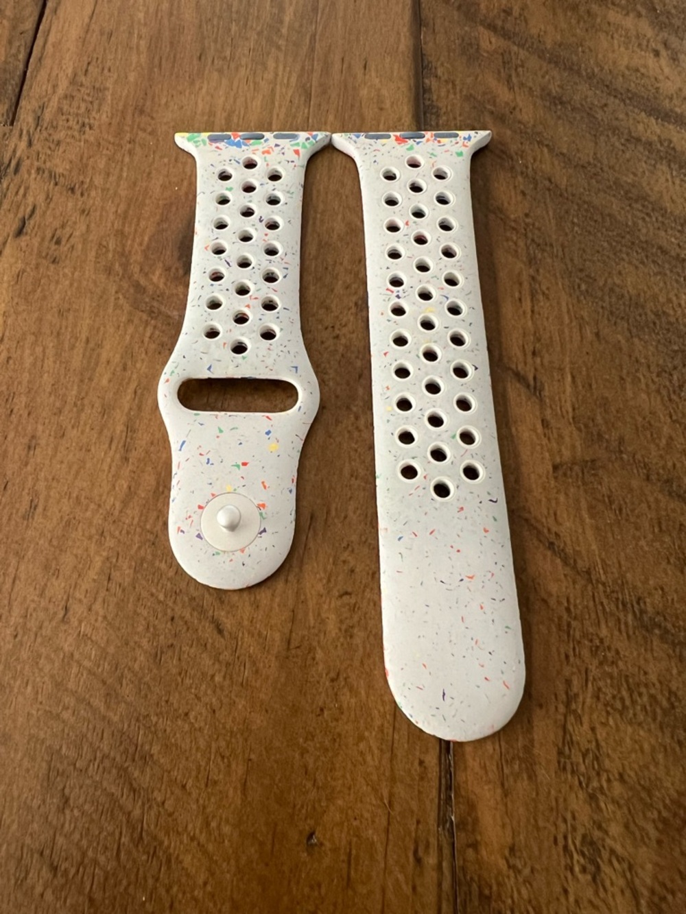 Nike White Confetti Sport Band for Smartwatch - Breathable Silicone Replacement